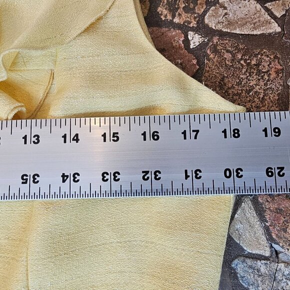 Antonio Melani Yellow and Silver Classic Sleeveless Dress with Belt, Size Medium - Picture 13 of 13